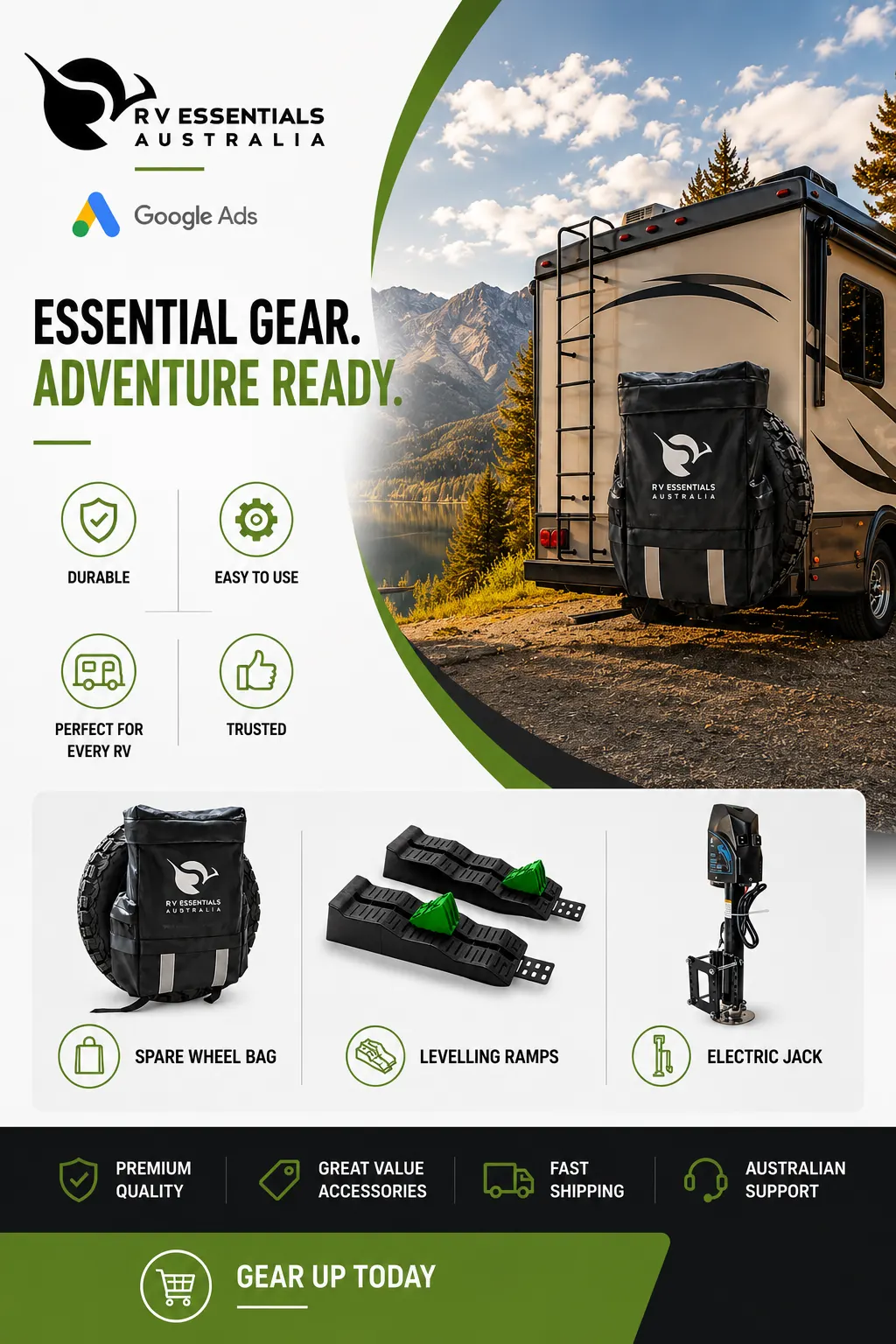RV Essentials Google Ads — 3.1x ROAS, ~38 Conversions & ~10.5% CVR in 30 Days
